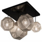 Meyda Lighting Nidos 30" 4-Light Mirror Black & Nickel Pendant Light With Black Metal Honeycomb Shade