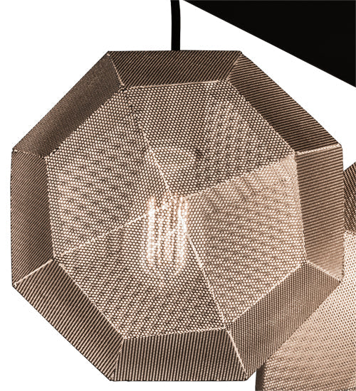 Meyda Lighting Nidos 30" 4-Light Mirror Black & Nickel Pendant Light With Black Metal Honeycomb Shade
