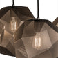 Meyda Lighting Nidos 30" 4-Light Mirror Black & Nickel Pendant Light With Black Metal Honeycomb Shade