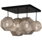 Meyda Lighting Nidos 30" 4-Light Mirror Black & Nickel Pendant Light With Black Metal Honeycomb Shade