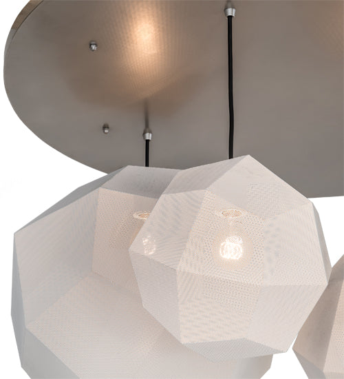 Meyda Lighting Nidos 48" 4-Light Nickel Pendant Light With White Shade