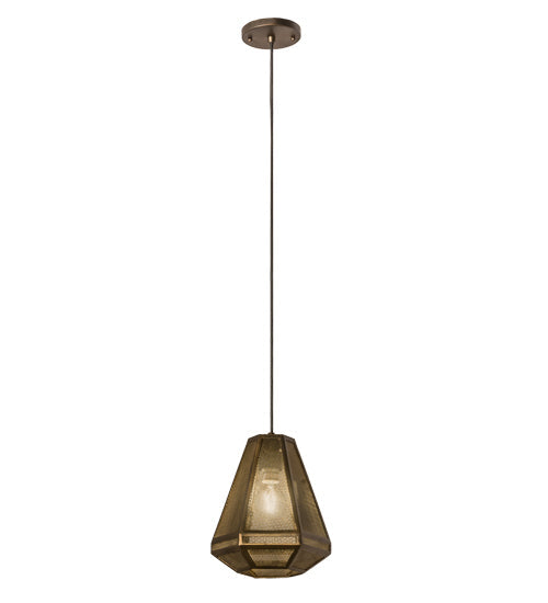 Meyda Lighting Nidos 9" Antique Copper Struttura Mini Pendant Light