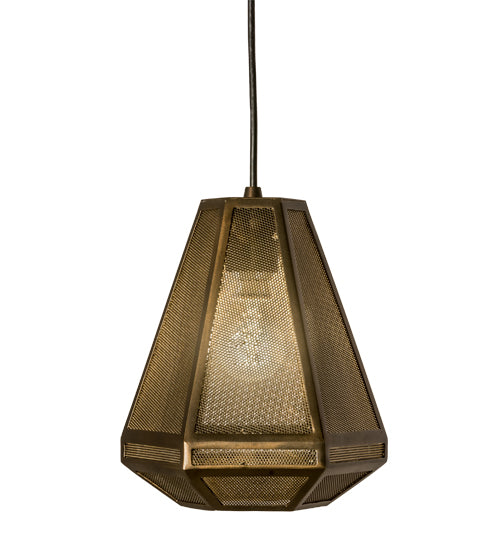 Meyda Lighting Nidos 9" Antique Copper Struttura Mini Pendant Light