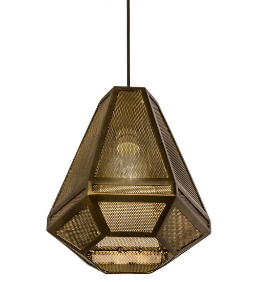 Meyda Lighting Nidos 9" Antique Copper Struttura Mini Pendant Light