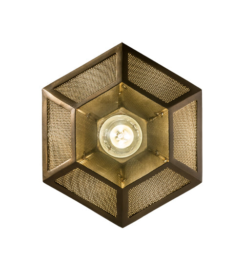 Meyda Lighting Nidos 9" Antique Copper Struttura Mini Pendant Light