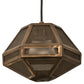 Meyda Lighting Nidos 9" Antique Copper Struttura Mini Pendant Light With Perforated Metal Shade