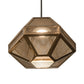 Meyda Lighting Nidos 9" Antique Copper Struttura Mini Pendant Light With Perforated Metal Shade