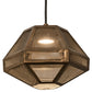 Meyda Lighting Nidos 9" Antique Copper Struttura Mini Pendant Light With Perforated Metal Shade