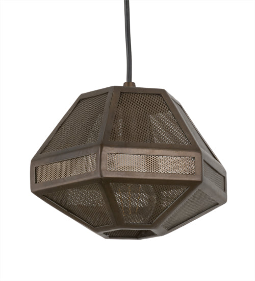 Meyda Lighting Nidos 9" Antique Copper Struttura Pendant Light