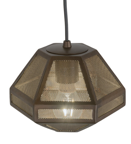 Meyda Lighting Nidos 9" Antique Copper Struttura Pendant Light