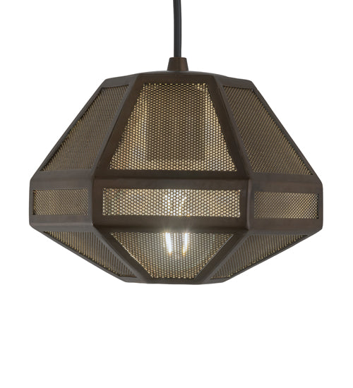 Meyda Lighting Nidos 9" Antique Copper Struttura Pendant Light
