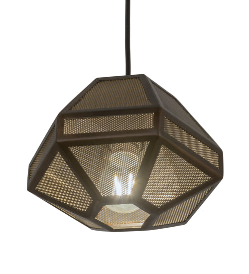 Meyda Lighting Nidos 9" Antique Copper Struttura Pendant Light