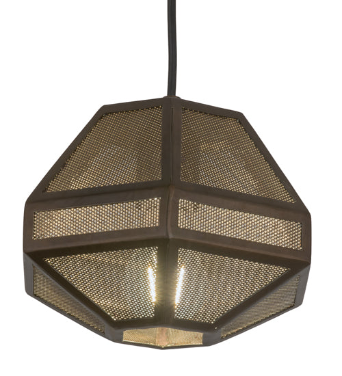 Meyda Lighting Nidos 9" Antique Copper Struttura Pendant Light