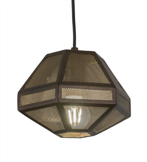 Meyda Lighting Nidos 9" Antique Copper Struttura Pendant Light