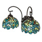 Meyda Lighting Nightfall Wisteria 18" 2-Light Mahogany Bronze Wall Sconce With Green & Blue Shade Glass