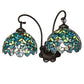 Meyda Lighting Nightfall Wisteria 18" 2-Light Mahogany Bronze Wall Sconce With Green & Blue Shade Glass