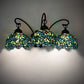 Meyda Lighting Nightfall Wisteria 22" 3-Light Mahogany Bronze Wall Sconce With Green & Blue Shade Glass