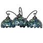 Meyda Lighting Nightfall Wisteria 22" 3-Light Mahogany Bronze Wall Sconce With Green & Blue Shade Glass