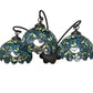 Meyda Lighting Nightfall Wisteria 22" 3-Light Mahogany Bronze Wall Sconce With Green & Blue Shade Glass