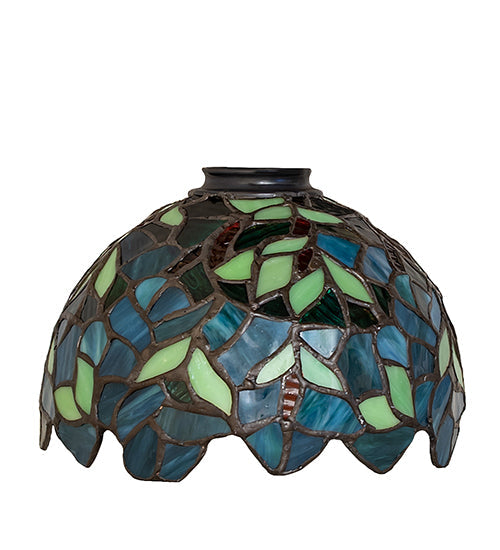 Meyda Lighting Nightfall Wisteria 8" Green & Blue Stained Shade Glass