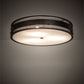 Meyda Lighting Nolan 30" 3-Light Oil Rubbed Bronze Flush Mount Light With White Statuario Idalight Shade