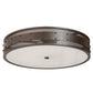 Meyda Lighting Nolan 30" 3-Light Oil Rubbed Bronze Flush Mount Light With White Statuario Idalight Shade