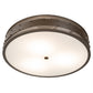 Meyda Lighting Nolan 30" 3-Light Oil Rubbed Bronze Flush Mount Light With White Statuario Idalight Shade