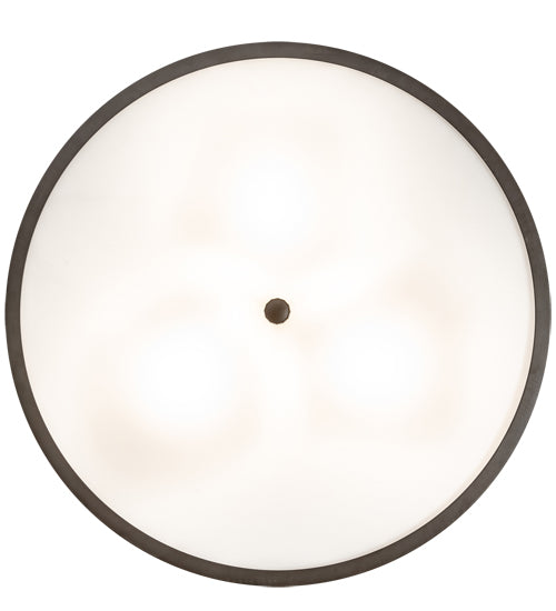 Meyda Lighting Nolan 30" 3-Light Oil Rubbed Bronze Flush Mount Light With White Statuario Idalight Shade