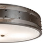 Meyda Lighting Nolan 30" 3-Light Oil Rubbed Bronze Flush Mount Light With White Statuario Idalight Shade