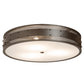 Meyda Lighting Nolan 30" 3-Light Oil Rubbed Bronze Flush Mount Light With White Statuario Idalight Shade