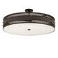 Meyda Lighting Nolan 30" 3-Light Oil Rubbed Bronze Semi Flush Mount Light With White Statuario Idalight Shade