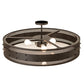 Meyda Lighting Nolan 30" 3-Light Oil Rubbed Bronze Semi Flush Mount Light With White Statuario Idalight Shade