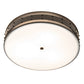 Meyda Lighting Nolan 30" 3-Light Oil Rubbed Bronze Semi Flush Mount Light With White Statuario Idalight Shade