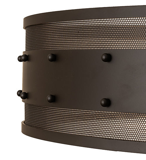 Meyda Lighting Nolan 30" 3-Light Oil Rubbed Bronze Semi Flush Mount Light With White Statuario Idalight Shade