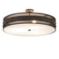 Meyda Lighting Nolan 30" 3-Light Oil Rubbed Bronze Semi Flush Mount Light With White Statuario Idalight Shade