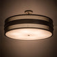 Meyda Lighting Nolan 36" 6-Light Timeless Bronze Semi-flush Mount Light With White Statuario Idalight Shade Glass
