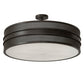 Meyda Lighting Nolan 36" 6-Light Timeless Bronze Semi-flush Mount Light With White Statuario Idalight Shade Glass