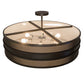 Meyda Lighting Nolan 36" 6-Light Timeless Bronze Semi-flush Mount Light With White Statuario Idalight Shade Glass