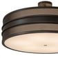 Meyda Lighting Nolan 36" 6-Light Timeless Bronze Semi-flush Mount Light With White Statuario Idalight Shade Glass