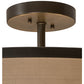 Meyda Lighting Nolan 36" 6-Light Timeless Bronze Semi-flush Mount Light With White Statuario Idalight Shade Glass