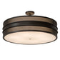 Meyda Lighting Nolan 36" 6-Light Timeless Bronze Semi-flush Mount Light With White Statuario Idalight Shade Glass
