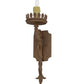 Meyda Lighting Nordic 7" Cortez Gold Wall Sconce With Ivory Faux Candlelight