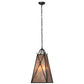 Meyda Lighting North Star 17" 4-Light Coffee Bean Pendant Light With Silver Mica Shade Glass