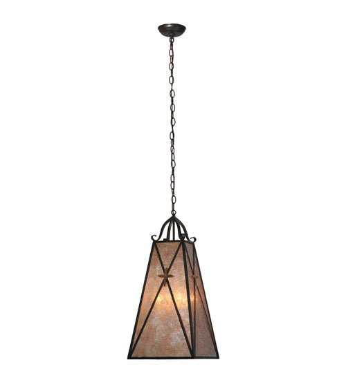 Meyda Lighting North Star 17" 4-Light Coffee Bean Pendant Light With Silver Mica Shade Glass