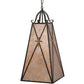 Meyda Lighting North Star 17" 4-Light Coffee Bean Pendant Light With Silver Mica Shade Glass
