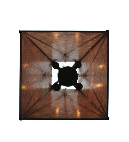 Meyda Lighting North Star 17" 4-Light Coffee Bean Pendant Light With Silver Mica Shade Glass