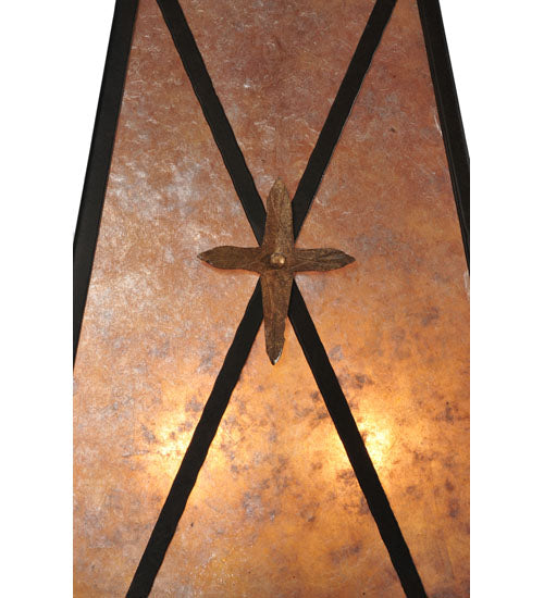Meyda Lighting North Star 17" 4-Light Coffee Bean Pendant Light With Silver Mica Shade Glass