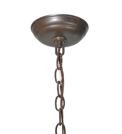 Meyda Lighting North Star 17" 4-Light Coffee Bean Pendant Light With Silver Mica Shade Glass