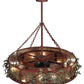 Meyda Lighting Northwoods Bear 50" 12-Light Rust & Green Branches Pine Branch Chandelier With Silver Mica Shade Glass and Fan
