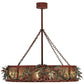 Meyda Lighting Northwoods Bear 50" 12-Light Rust & Green Branches Pine Branch Chandelier With Silver Mica Shade Glass and Fan